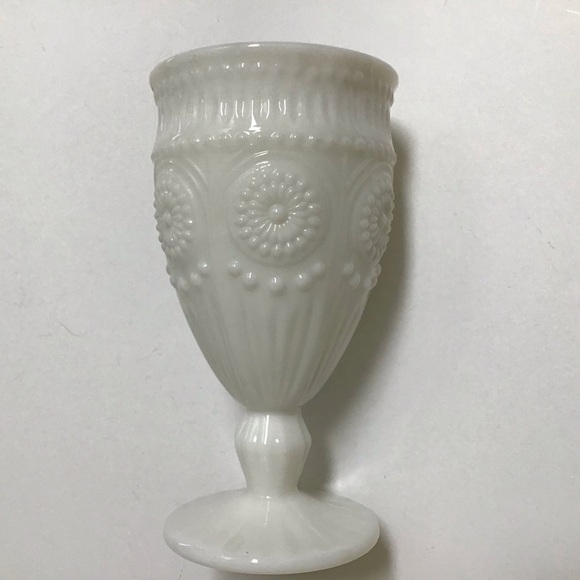 The Pioneer Woman Adeline Snow Milk Glass Goblet Tumbler Chalice White Gibson - Picture 3 of 16